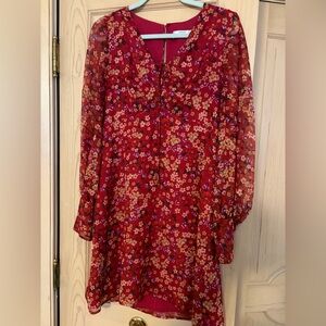 Mango Red Floral Dress 6